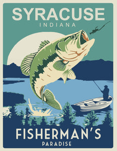 Syracuse Indiana Fish Postcard